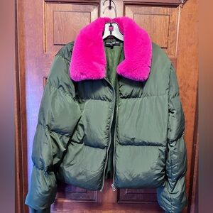 Central Park West, fabulous olive bomber jacket